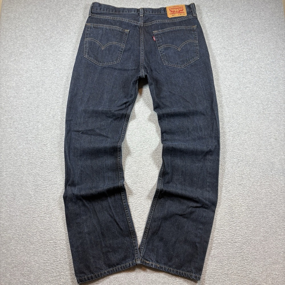 Levi's 527 Slim Bootcut Jeans Mens 36x34 Dark Wash Blue Denim Pants Western
